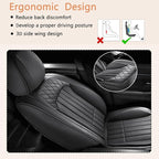 Car Seat Covers Fit for Kia Sorento 2007-2023 2024 2025: Front Set Waterproof Leather Vehicle Seat Cushion Luxury Automotive Protector Easy to Install(2 Seats, Black)