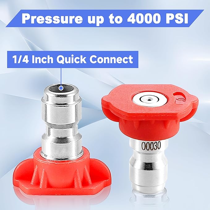 Tool Daily Pressure Washer Tips, Set of 7 Power Washer Nozzle Tips Multiple Degrees, 1/4 Inch Quick Connect, 3.0 GPM