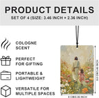 Jesus Christian Car Air Freshener 4 Pcs, Cottagecore Wildflower Jesus and Girl Religious Hanging Air Freshener for Cars Closet Drawer Books, Christian Girly Floral Car Accessories for Women
