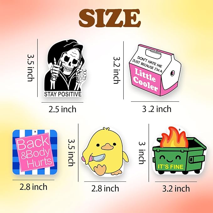 5pcs Funny Meme Car Air Freshener Automotive Accessories Car Interior Hanging Scents Mirror Decor for Men Women Teen Girls Adults Gag Gifts