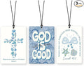 Lacama Blue Beachy Christian Car Air Freshener 3Pcs, Christian Car Accessories for Women,Coastal Bible Verse Cars Scents Air Freshener for Girls Gifts, Beach Car Accessories Interior Mirror Decor