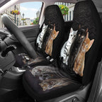 GENANY Cute Cats Car Seat Covers Set of 2, Breathable Front Seat Covers for Truck Sedan SUV, Cat Themed Car Accessories, Cat Gift for Women Men