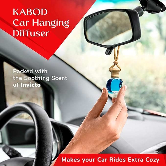 Kabod Invicto Car Air Freshener | Hanging Essential Oil Diffuser | Natural Odor Eliminator | Long-Lasting Fragrance | 10 ml