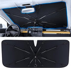 PEMOTech 2026 Upgraded Versatile Car Umbrella Windshield Sun Shade for Sedan/SUV | Keep Cool & Protect Interior | Reliable UV Blocker&Heat Shield | Car Window Shades | Large (57"x32")