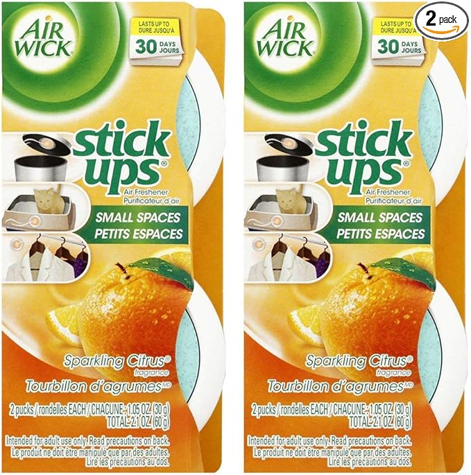 Air Wick Stick Ups Air Freshener, Sparkling Citrus, 2 ct (Pack of 2)