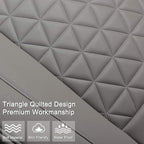 Black Panther Luxury PU Leather Rear Car Seat Cover Adjustable Length (49-55'') Back Bench Seat Protector Fits 90% Standard Two-seat Rear Row, for Seat Bottom Only, Triangle Quilted Design, Gray