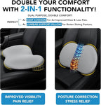 kingphenix Wedge Car Seat Cushion: Memory Foam Truck Seat Cushion for Car Seat Driver - Sciatica and Back Pain Relief - Enhancing Driving Comfort -Gray