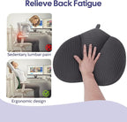 Lumbar Support Pillow for Recliner, Back Support Pillow for Office Chair, Back Cushion with Shredded Foam for Back Pain Relief & Reading, Lumbar Cushions for Couch, Sofa Seat, Car, Grey