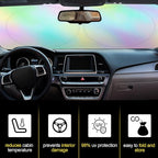 Windshield Sun Shade Foldable Car Front Window Covers for Car Accessories Sun Heat UV Rays Visor Protector Protection for Universal Cars SUV Truck (Rainbow)