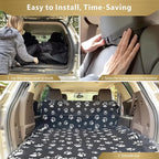 Veckle Extra Large SUV Cargo Liner for Dogs 106", Foldable Cargo Cover for Full-Size SUVs & Minivans, Waterproof Pet Trunk Mat with Bumper Flap, Non-Slip, Paw Print
