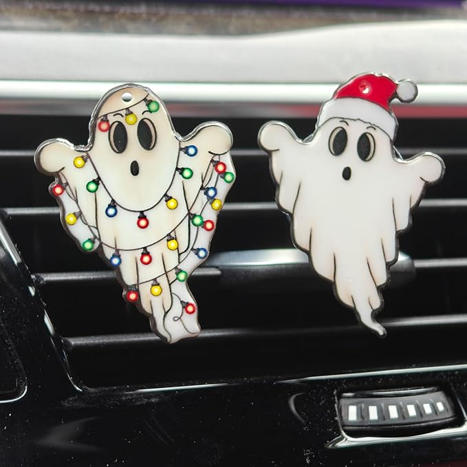 Halloween Ghost Car Diffuser Vent Clip - Cute Interior Decor for Women (3 Pcs)