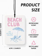Coastal Summer Beach Car Air Freshener 4 Pcs, Summer Seagrass Starfish Seashell Ocean Hanging Air Freshener for Closet Drawer Books, Cute Beachy Car Accessories Mirror Decor for Women