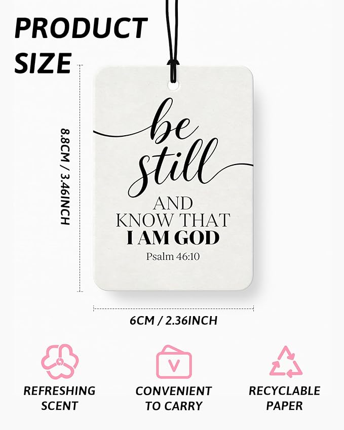 Minimalist Christian Car Air Freshener 4 Pcs Coconut Scented, Religious Bible Verse Car Accessories Mirror Decor for Women, Christian Hanging Air Freshener for Cars Closet Drawer Books