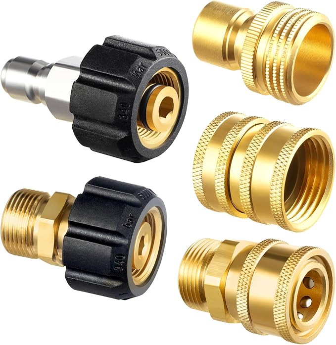 Twinkle Star Pressure Washer Adapter Set, Quick Disconnect Kit, M22 14 mm Quick Connect Swivel to 3/8'' Quick Connect Fittings, 3/4" to Quick Release 9 Sets