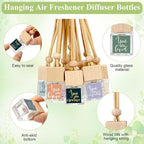 20 Pcs Thank You Gift Bulk Empty Car Air Freshener Diffuser Hanging Ornament Glass Essential Oil Diffuser Teachers Volunteer Staff Employee Appreciation Gifts