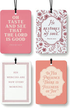 Inspirational Christian Car Air Freshener 4 Pcs Coconut Scented, Christian Car Accessories Mirror Decor for Women, Boho Floral Religious Hanging Air Freshener for Cars Closet Drawer Books