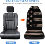 5 Pcs Premium Black Flag Car Seat Cover, Breathable & Washable Car Seat Covers Full Sets, Fashionable Printed Seat Covers for Cars Interior, Universal Fit for Most Cars, Sedan, Truck, SUV