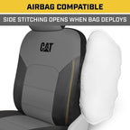 Cat FlexHybrid Car Seat Covers, Gray Premium Faux Leather + Mesh Seat Covers for Cars Trucks SUV, Universal Fit Car Seat Covers Front Seats Only, Automotive Interior Covers, Ideal Truck Seat Covers
