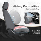 Coverado Seat Covers, Car Seat Covers Front Seats, Leather Seat Covers for Cars, Car Seat Protector Waterproof, Gray Car Seat Cushion, Front Carseat Cover Universal Fit for Most Cars Pink