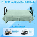 Golf Cart Cooling Ice Silk Seat Cover Blanket for EZGO TXT RXV/Club Car DS Precedent Front 2-Person Seats, 4 Pockets, Keeps Cool and Clean - Green