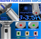 Handheld Car Vacuum Cordless, 22000PA Strong Suction Mini Vacuum Cleaner with Brushless Motor, 4-in-1 Portable Vacuum for Car Detailing, Home, Office & Travel, Silver Blue