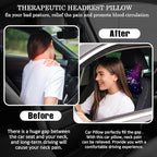2 Pack Car Neck Pillow，Purple Butterfly Car Headrest Pillow，Ergonomic Design，Memory Foam Car Pillow，Breathable Removable Cover Universal Headrest Pillow for Travel Car Seat Driving & Home