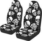 Skull Floral Car Seat Covers Set of 2 Breathable Universal Vehicle Front Seats Interior Protector Easy to Install Interior Protection Suitable Fits Most Car Auto SUV Sedan Truck