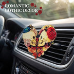 Car Air Vent Clips，Car Air Fresheners Vent Clips Car Diffuser Vent Clip，Car Decoration Cute Car Interior Decor，Car Accessories for Women (2 Pcs Love Skull)