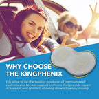 kingphenix Wedge Car Seat Cushion: Memory Foam Truck Seat Cushion for Car Seat Driver - Sciatica and Back Pain Relief - Enhancing Driving Comfort -Gray