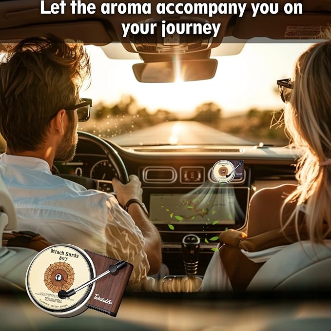 WOCOCN Customized Photo Car Air Freshener, Double-Sided Record Player Design, Unique Turntable Vinyl Shape,Meaning Gifts for Dad, Mom, Friends, Colleagues（9pcs）