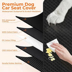 Dog Car Seat Cover for Pets Waterproof Seat Cover Hammock Nonslip Durable 600D Heavy Duty Scratch Proof Soft Back Seat Covers for Cars Trucks and SUVs, Black