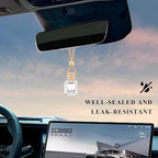 4 PCS Hanging Car Air Freshener, Empty Clear Glass Bottle Pendant Essential Oil Diffuser with Wooden Cap, 8ml Refillable Aromatherapy Bottle Perfume Ornament for Most Vehicles (Square)