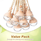BBTO 50 Pcs Hanging Car Air Freshener Car Diffuser Bottles Empty Glass Perfume Bottle Freshener Diffuser Bottle Pendant for Essential Oil Fragrance Aromatherapy Ornament(Water Drop)
