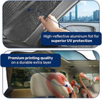 GENANY Flamingo Family Windshield Sun Shade for Car SUV Truck (55x30 inches), Sun Shade Windshield, Shades for Front Windows, Auto Gift, Spring Car Decor