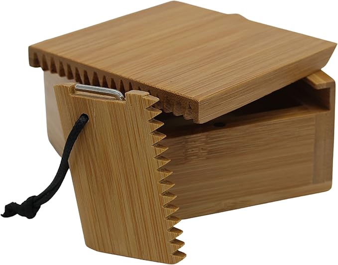 Bamboo Surfing Wax Box Holder with Surf Fin Allen Key