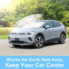 Windshield Sun Shade Custom Fit for 2021 2022 2023 2024 2025 2026 Volkswagen VW ID.4 Accessories Foldable Sunshade Sun Blocker Protect Car from Sun Rays & Heat Damage Keep Car Cooler