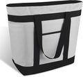 mosago Commercial Insulated Food Delivery Bag 39L, Heavy Duty Thermal Catering Tote with Zipper, Leakproof Hot & Cold Transport Bag for Restaurant & Professional Drivers, Grey