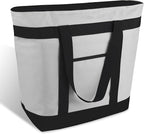 mosago Commercial Insulated Food Delivery Bag 39L, Heavy Duty Thermal Catering Tote with Zipper, Leakproof Hot & Cold Transport Bag for Restaurant & Professional Drivers, Grey