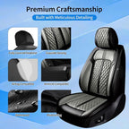 Fit Mazda 6 Car Seat Covers for Select Mazda 6 2007-2021 - Premium Full Coverage Leather, Airbag Compatible, Luxury Waterproof All Weather Seat Cushion Protector, Full Set, Black+Gray