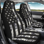 ELEQIN Squirrel Front Car Seat Covers 2pcs, Black Camo US Flag Automotive Seat Covers Car Accessories Universal Size Fit for Most Cars,SUVs&Trucks&Vans