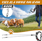 Double Dog Seat Belt, Steel Cable Chew Proof Dog Car Accessories Headrest Restraint Dog Car Seatbelt for Medium Large Dogs Chewer Heavy Duty 2 Dogs Dog Seatbelts Connect Harness in Vehicle