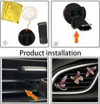 Bee Butterfly Dragonfly Car Aromatherapy Diffusers - 3 Pcs Air Fresheners Vent Clips for Car Decoration & Interior Decor (Blue)
