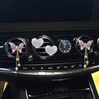 Bling Butterfly Heart Air Vent Clips, 4 Pcs Pink Car Air Fresheners, Diffuser With Diamond Decoration, Cute Interior Decor Accessories for Women