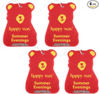 Happy Wax Summer Evenings Hanging Car Cub Air Freshener - Scented and Infused with Natural Essential Oils - Cute 4-Pack