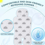 Pinkunn Gel Car Seat Baby Cooling Pad for Summer Breathable Stroller Cooler Pad Multifunctional Carseat Cooling Mat for Baby Child Dining Chair Safety Seat Stroller (White,Cloud)