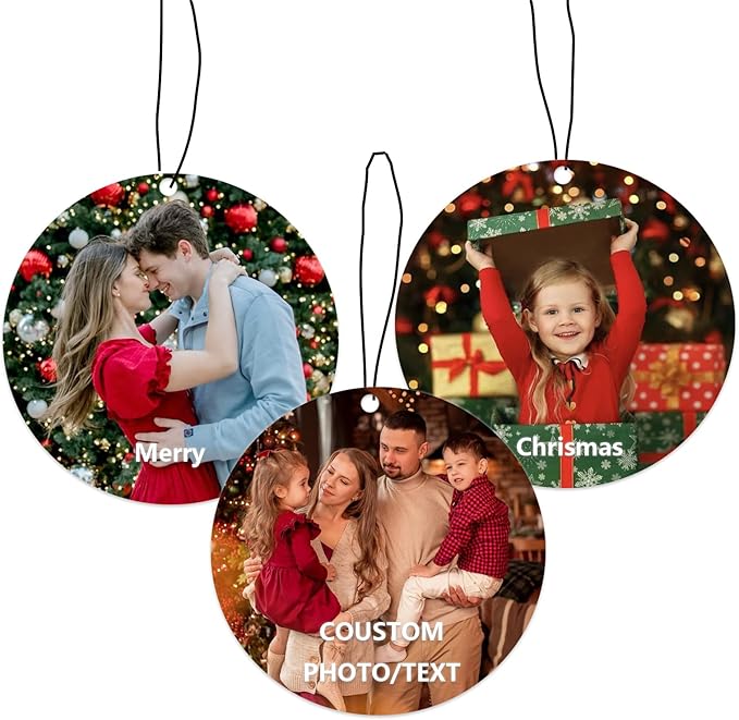Custom Air Fresheners with Picture - Personalized Double Sided Photo Air Freshener for Car - Customized Face Air Freshener - Custom Birthday Gift - Personalized Christmas Ornament gifts for Her Him