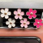 6 Pcs Daisy Flower Air Vent Clip Air Conditioning Outlet Clip Car Air Freshener Clip Car Interior Decor Charm Colorful Car Interior Accessories for Girls Women (Tricolor)