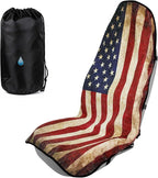 American Flag Car Seat Towel Protector (1-Pack), Waterproof Sweat-Proof Non-Slip Cover for SUV, Truck & Sedan, Patriotic Seat Mat for Gym & Beach, Washable & Easy Install, Ideal Celebration Gift