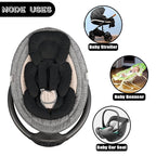 GFU Infant Car Seat Insert Head and Body Support, Reversible Newborn Insert for Carseat with Strap Pads, Soft Stroller Cushion Pillow Insert for Boys and Girls, Fits for Stroller, Swing, Black