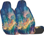 Delerain Car Seat Covers Set 2Pcs, Aurora Borealis Universal Front Car Seats Vehicle Enterior Protector Suitable Fits Most Car Auto SUV Sedan Truck